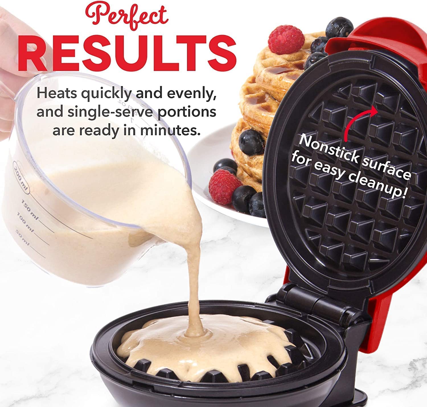 Mini Waffle Maker 4 Inch- 350 Watts: Stainless Steel Non-Stick Electric Iron Machine for Individual Belgian Waffles, Pan Cakes, Paninis or Other Snacks Mini Waffle Maker 4 Inch- 350 Watts: Stainless Steel Non-Stick Electric Iron Machine for Individual Belgian Waffles, Pan Cakes, Paninis or Other Snacks